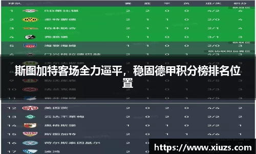 斯图加特客场全力逼平，稳固德甲积分榜排名位置